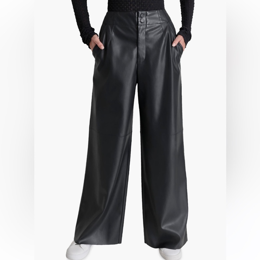 DKNY Black Leather Jeans
